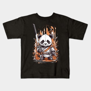 kawaii panda ninja Kids T-Shirt